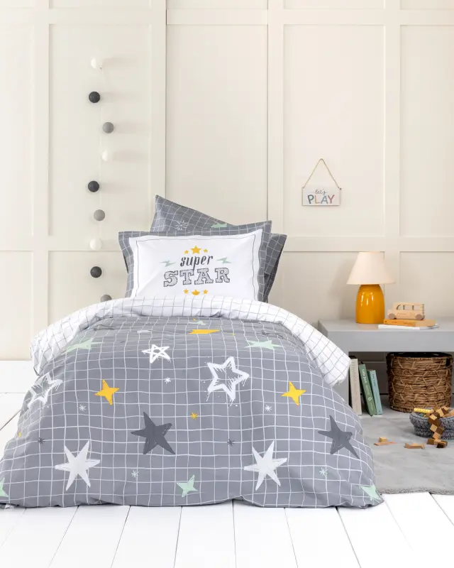 Nima Kids Σετ Σεντόνια Ημίδιπλα - Starlight Γκρι