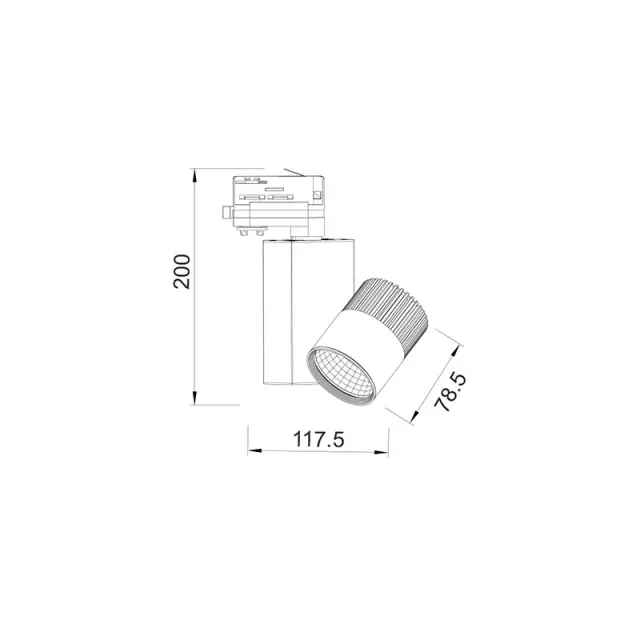 GREY LED TRACK LIGHT 15W 3000K 4WIRES 36° 1100LM 230V Ra80 / BIENAL1530G4 2
