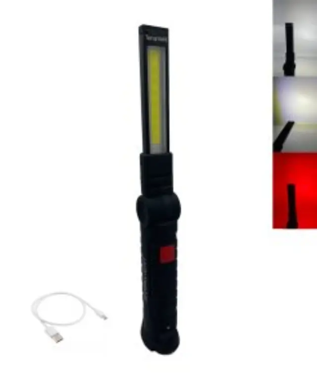 LED Επαναφορτιζόμενος Φακός Συνεργείου Cob Work Light με Περιστρεφόμενη Κεφαλή 180°