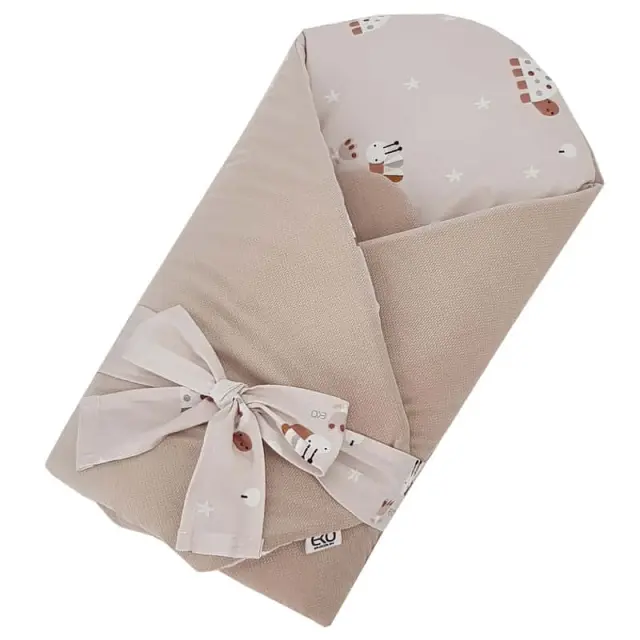 Ekokids Βρεφική Κουβέρτα Αγκαλιάς Φάκελος 75x75cm Beige Bees 2