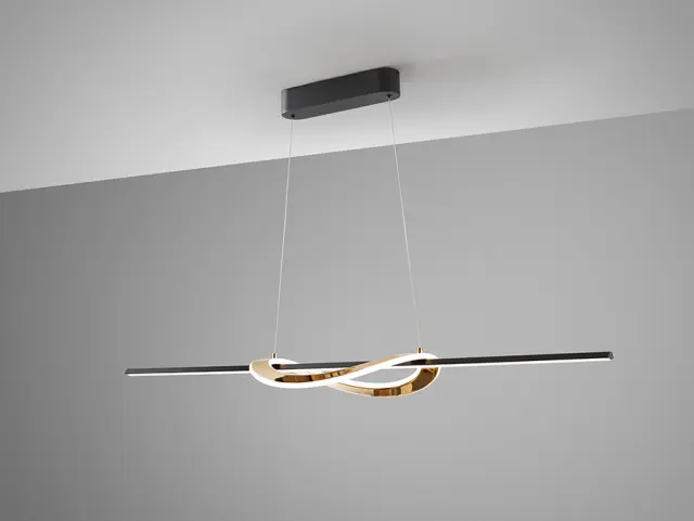 Enora 228091 – Μοντέρνο LED Κρεμαστό Φωτιστικό Μαύρο Χρυσό Smart Dimmable Μαύρο/Χρυσό