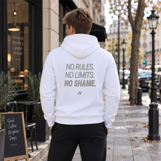 Φούτερ Noshame® Λευκό με τύπωμα - 522624 - XXL
