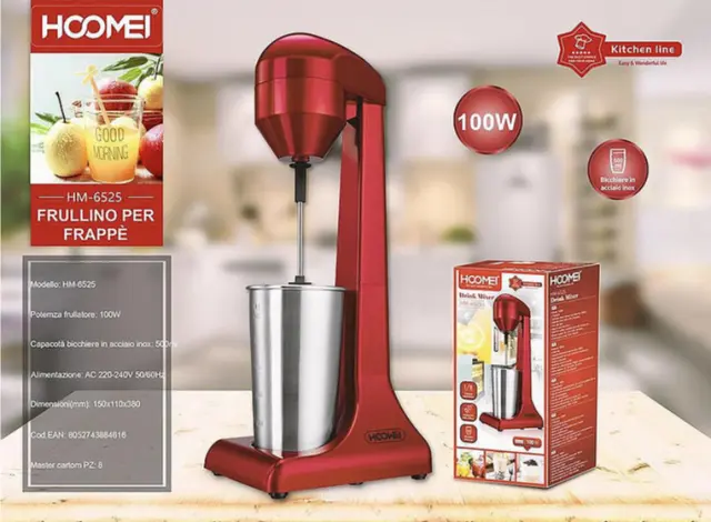 Hoomei Επιτραπέζια Φραπεδιέρα 100W με 2 Ταχύτητες Inox HM-6525 2