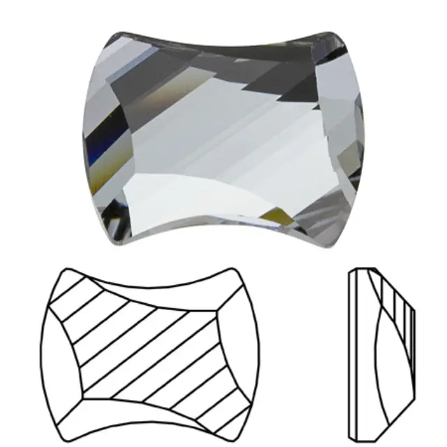 Swarovski 2540 Curvy Crystal Silver Night 12x9.5mm - 1τεμ