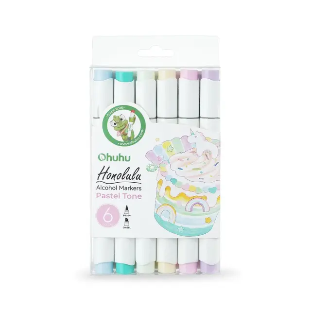 Ohuhu Honolulu Alcohol Art Markers Σετ 6 Pastel Χρωμάτων Brush & Chisel / Y30-80404-38 (OHUHU)