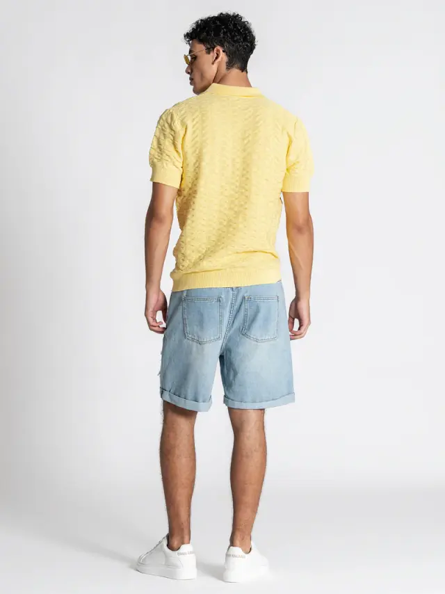 Gianni Kavanagh Ανδρικό GK Πλεκτό Polo Shirt – Yellow - S 2