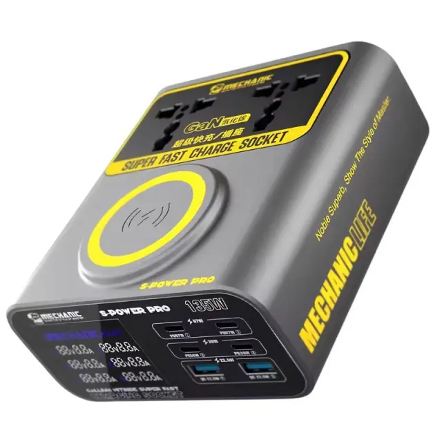 Πολυφορτιστής Πάγκου Service Mechanic C-Power 6P με Θύρες 2xUSB A & 4xUSB C & 1xΑσύρματη 135W PD / QC 3.0 N71092