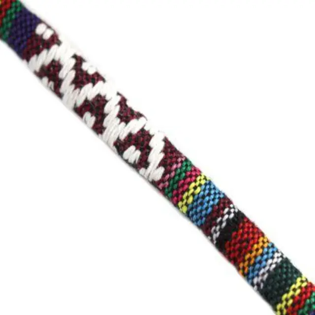 Fabric Cord Ø7mm - Dark Green and Red ~2.8m
