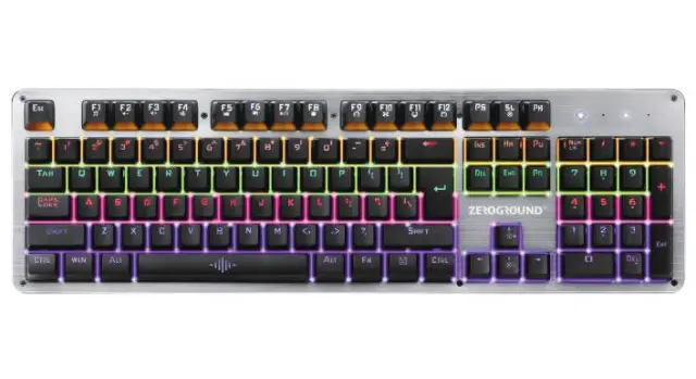 Zeroground KB-2950G Simeto V2.0 Gaming Μηχανικό Πληκτρολόγιο με Custom Blue διακόπτες και RGB φωτισμό (Αγγλικό US) Ασημί