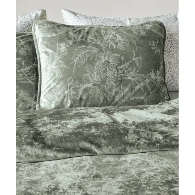 Σετ Παπλωματοθήκη Υπέρδιπλη 3 Τεμαχίων Kentia Vanessa Olive Green 220x240 2