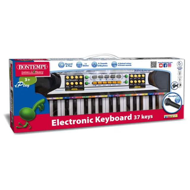 Bontempi Ηλεκτρονικό Πιάνο Συνθεσάιζερ 37 Πλήκτρων με Μικρόφωνο (3+ ετών) 123730 2