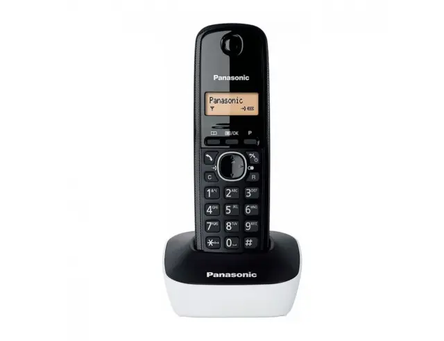 Ασύρματο Ψηφιακό Τηλέφωνο Panasonic KX-TG1611GRW Μαύρο-Λευκό με Αναγνώριση Κλήσης, Λειτουργία Αφύπνισης και Φωτιζόμενη Οθόνη