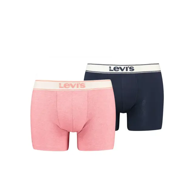 Levi's Ανδρικό Boxer High Comfort Vintage Trunk - Διπλό Πακέτο, Χρώμα Pink Combo - S