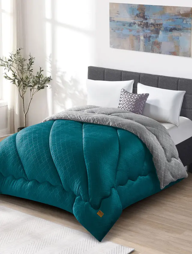 Κουβερτοπάπλωμα LUNORA PETROL MADI υπέρδιπλο: 220 x 240 εκ.