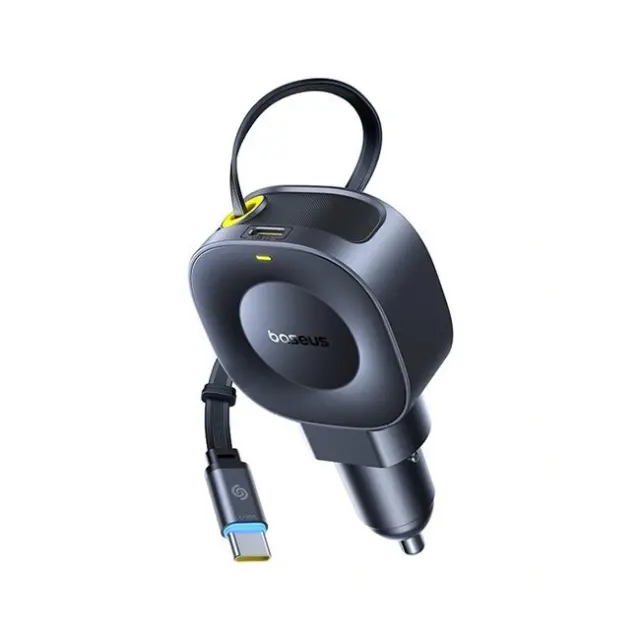 Baseus Φορτιστής Αυτοκινήτου PrimeTrip VR2 45W with Retractable USB-C Cable Black