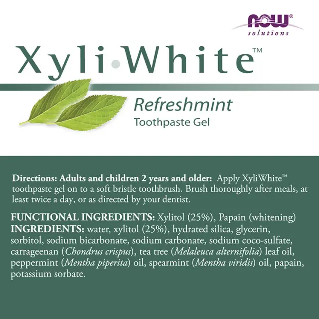 Now Foods Xyli White Gel Refreshmint 6.4 Oz 181ml 2