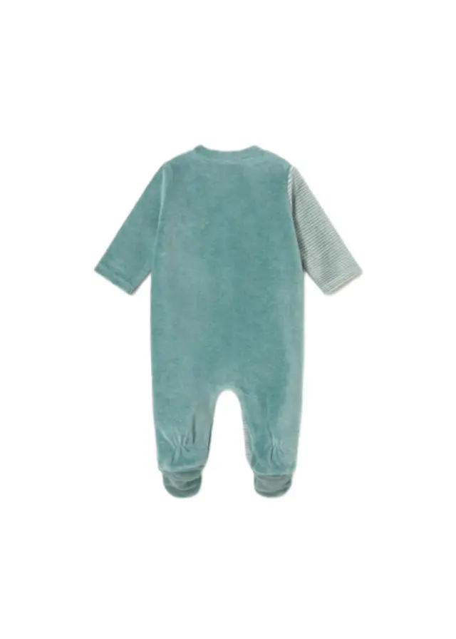 Mayoral Newborn βρεφικό πιτζαμάκι βελουτέ για αγοράκι 16-02765-2 2
