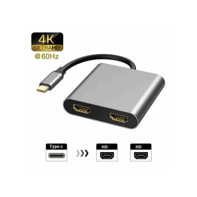 ΜΕΤΑΤΡΟΠΕΑΣ TYPE-C ΣΕ DUAL HDMI ANDOWL AN-Q-HD400 2