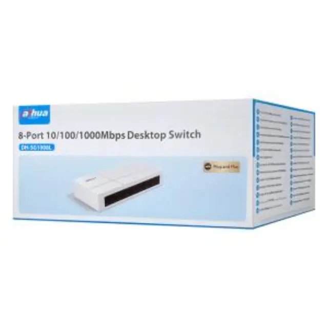 8-Port Unmanaged Gigabit Switch 10/100/1000, σε λευκό χρώμα. 3