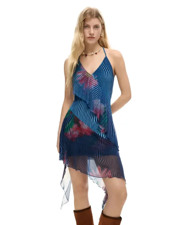 Desigual - Γυναικείο Φόρεμα Nora Pixelado 26SWVK36-5001 Μπλε
