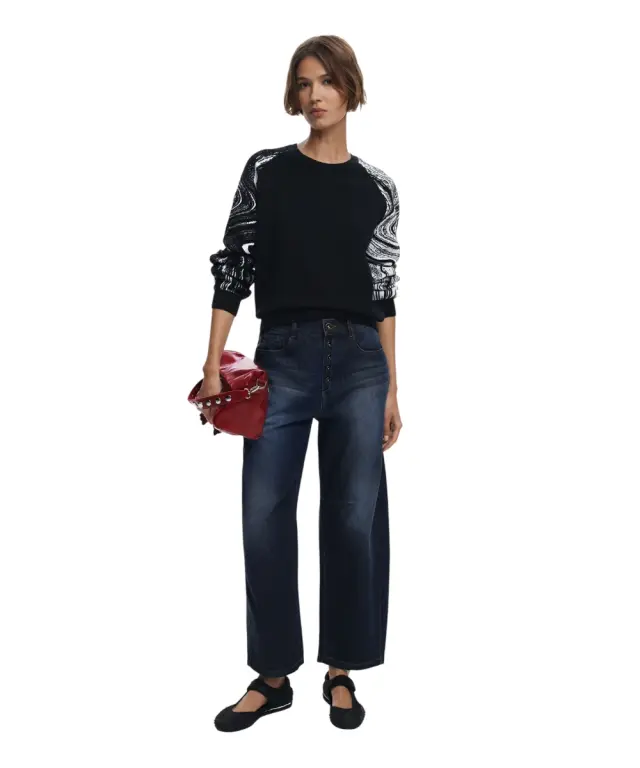 Desigual - Γυναικείο Πουλόβερ Kodiak Regular Fit 25WWJF28-2000 Μαύρο 2