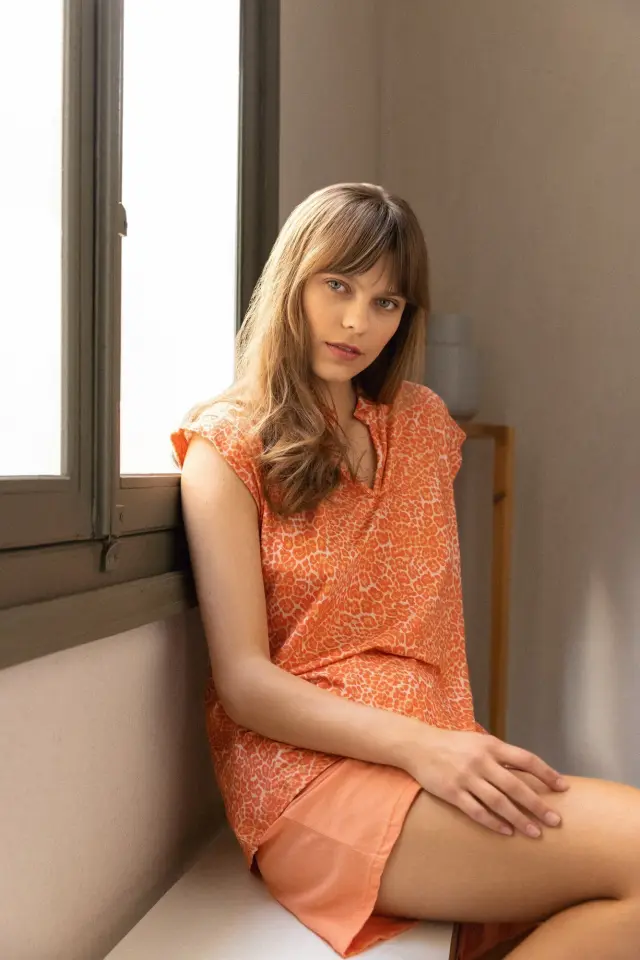 S1233 - Type - PYJAMA SHORTS ORANGE LEO - M 2