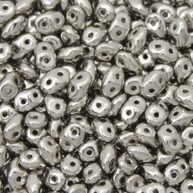 Χάντρα MiniDuo - Nickel Plated 2x4mm ~7gr