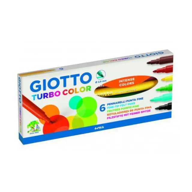 Giotto Μαρκαδόροι Ζωγραφικής Turbo Color 6 χρώματα (415000)
