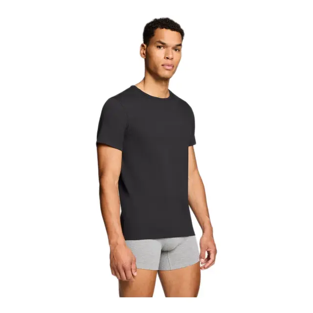 Levi's Ανδρικό Φανελάκι Κοντό Μανίκι Solid Crew Neck - Διπλό Πακέτο, Χρώμα Jet Black 3