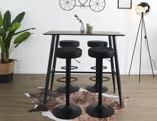 Σκαμπό μπαρ Mumford Home Deco Factory με ρυθμιζόμενο ύψος και διαστάσεις 36x36x63.5cm/83.5cm - Black HD7605 3