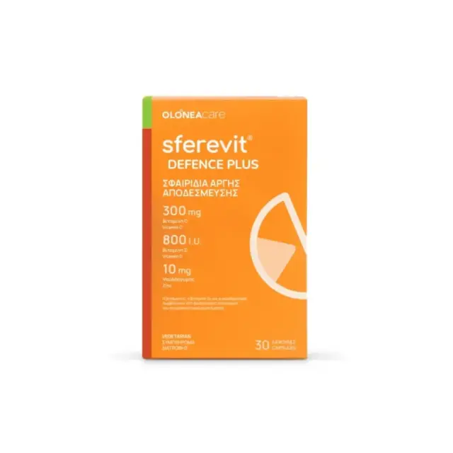 OLONEA Sferenvit Defence Plus, Συμπλήρωμα Διατροφής με 300mg Βιταμίνη C και 800iu Βιταμίνη D -30caps