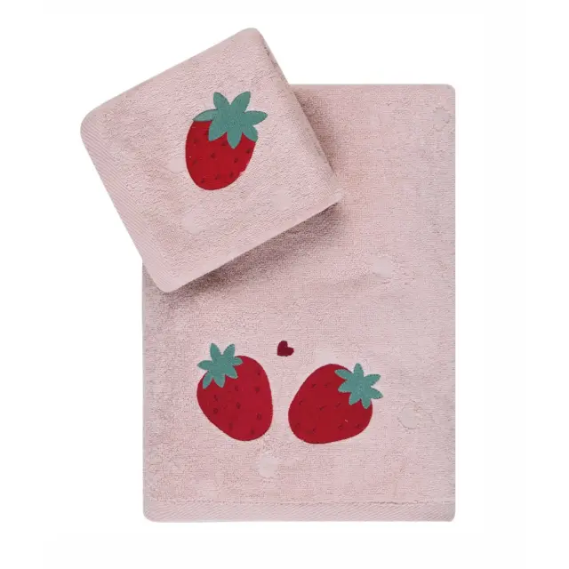 Σετ Βρεφικές Πετσέτες 2 Τεμαχίων Kentia Fiji Pink 70x125,50x70