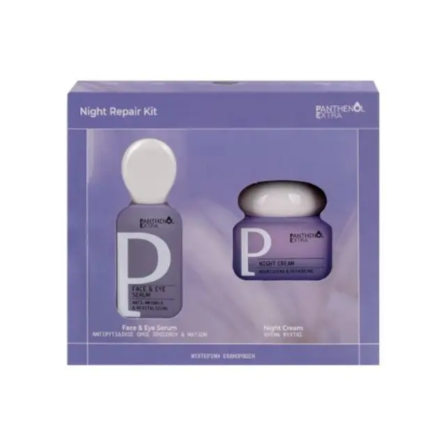 MEDISEI Promo Panthenol Extra Night Repair Kit Face & Eye Serum Αντιρυτιδικός Ορός Προσώπου 30ml & Night Cream Αντιρυτιδική Κρέμα Νύχτας 50ml