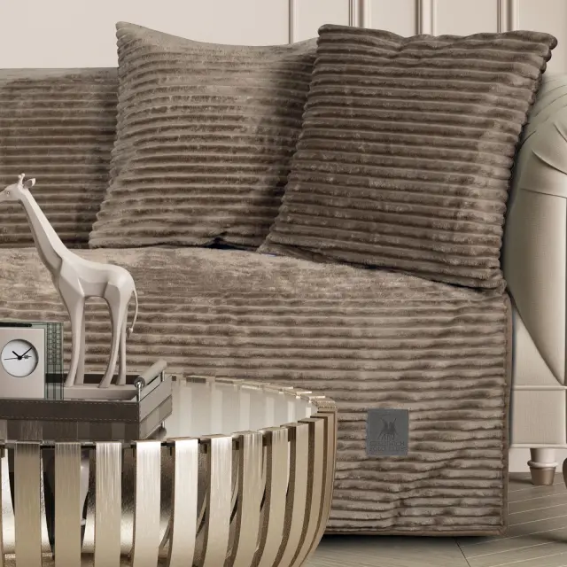 Ριχτάρι Τετραθέσιο 180x350 Flannel Essential Greenwich Polo Club 3997 Taupe 100% Πολυέστερ 2