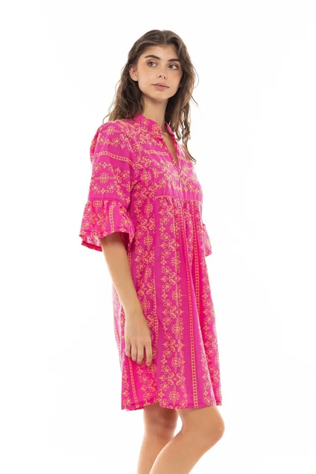 B320 - Hot Pink - BEACHWEAR EMBROIDERY ORANGE 2