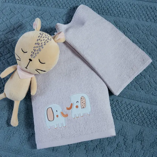 Πετσέτες Βρεφικές Σετ 2τεμ. Elephants Nef Nef Homeware, 100% ΒΑΜΒΑΚΙ - GREY (041063) 2