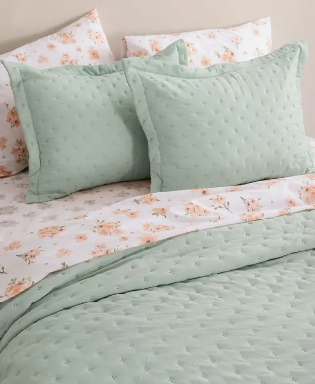 Σετ Κουβερλί 260x240 King Size Palamaiki Nico 2 100% Microfiber- Mint 3
