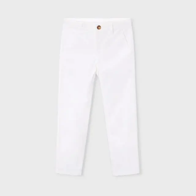 Mini 2 έως 10 ετών Παντελόνι μακρύ chino καπαρτινέ λευκό