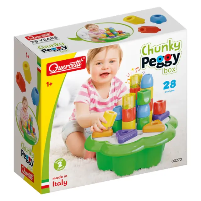 Quercetti Τουβλάκια Chunky Peggy Box 28τμχ (1+ ετών) 00270