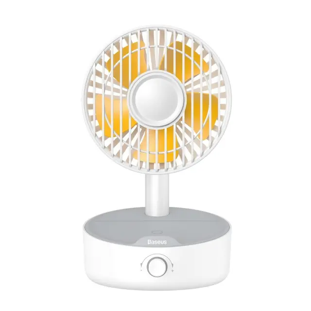 Επιτραπέζιος ασύρματος φορτιστής Baseus Hermit 10W με ταλαντευόμενο ανεμιστήρα (λευκό)