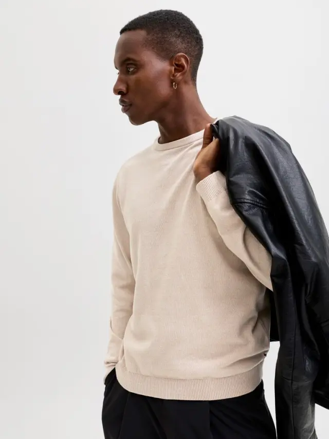 JJEBASIC KNIT CREW NECK NOOS - Moonbeam 2