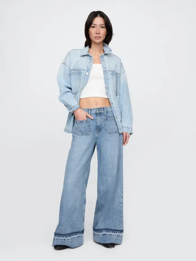 Mid Rise UltraSoft Baggy Τζιν Παντελόνι Medium wash