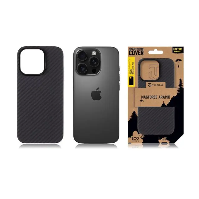 Tactical MagForce Aramid Cover for Apple iPhone 16 Pro Black 2