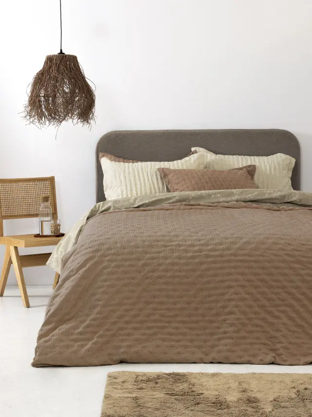 Κουβερλί 220x240 Υπέρδιπλο Palamaiki Tot 100% Πολυέστερ- Moka