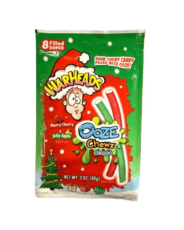 Warheads Ooze Chewz Ropes Merry Cherry & Jolly Apple 85gr