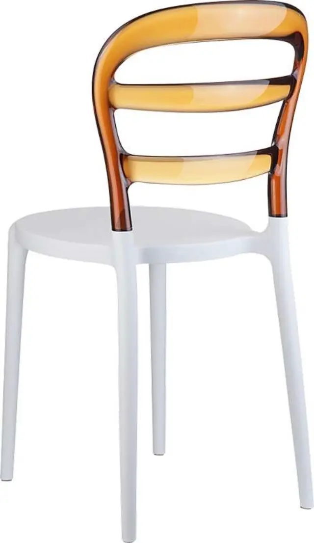 Καρέκλα Στοιβαζόμενη BIBI Λευκό/Amber PP/Ακρυλικό 42x50x85cm 2