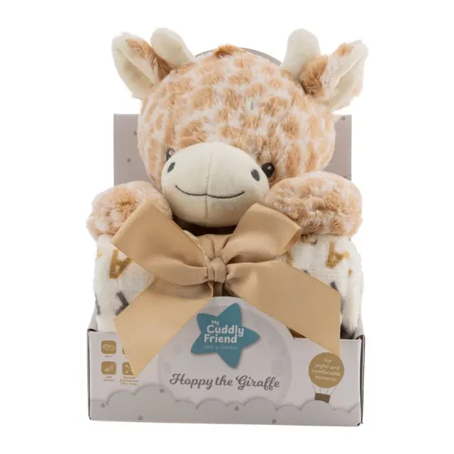 FreeON Free2Play My Cuddly Friend Κουβέρτα Αγκαλιάς 90x75cm με Λούτρινη Καμηλοπάρδαλη Hoppy 0+ Μηνών 2