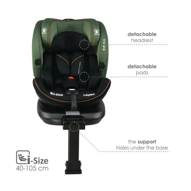 Κάθισμα Αυτοκινήτου Bebe Stars i-Apex i-Size 360° Green 916-176 2