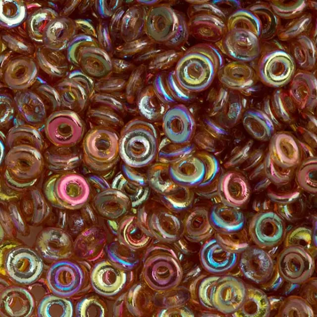 Χάντρα Czech O Beads 3.8mm - Crystal Orange Rainbow ~7gr