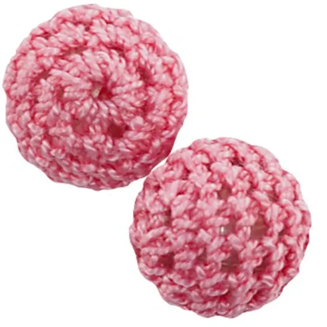 Χάντρα Μάλλινη Round Pink 16mm - 5τεμ